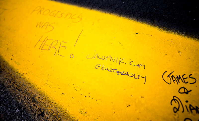 I signed the inside line on the front straight.